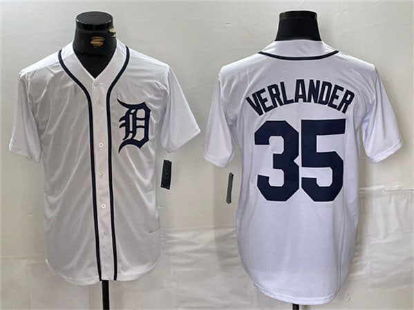 Detroit Tigers #35 Justin Verlander White Cool Base Stitched Baseball Jersey - Main View