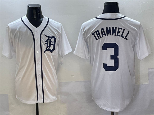 Detroit Tigers #3 Alan Trammell White Cool Base Stitched Baseball Jersey - Main View