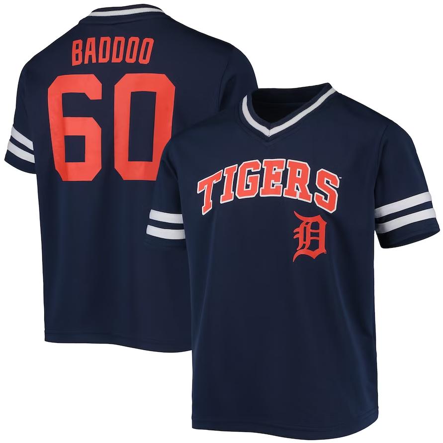 Detroit Tigers #60 Akil Baddoo Navy Player Logo Jersey Baseball Jerseys - Main View