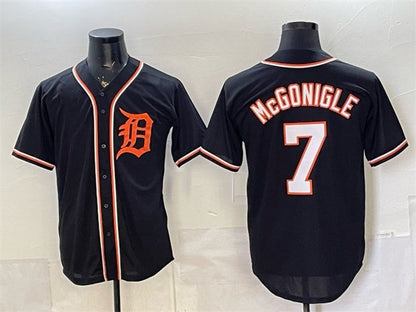 Detroit Tigers #7 Kevin McGonigle 2026 Fashion Replica Black Out Stitched Jersey - Main View