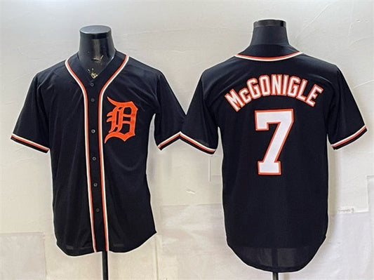 Detroit Tigers #7 Kevin McGonigle 2026 Fashion Replica Black Out Stitched Jersey - Main View