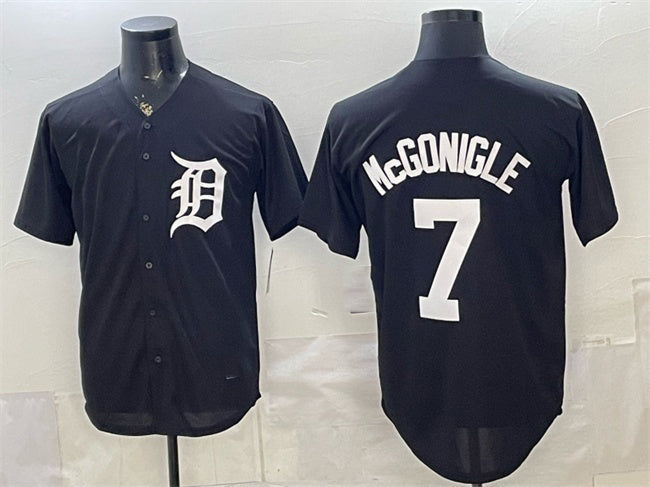 Detroit Tigers #7 Kevin McGonigle Black Limited Stitched Jersey - Main View