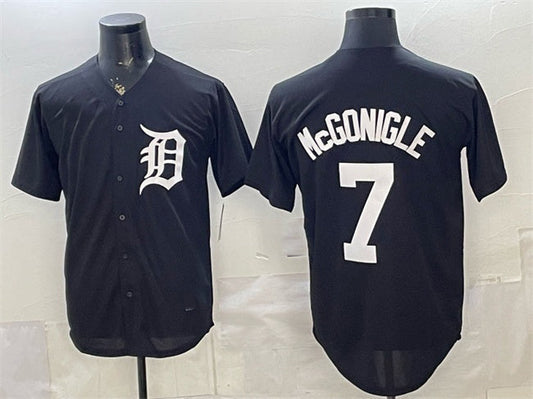 Detroit Tigers #7 Kevin McGonigle Black Limited Stitched Jersey - Main View