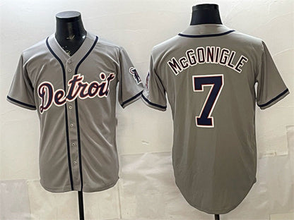 Detroit Tigers #7 Kevin McGonigle Grey Cool Base Stitched Baseball Jersey - Main View