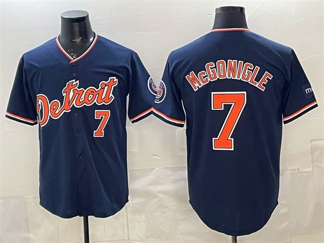 Detroit Tigers #7 Kevin McGonigle Navy 2026 Alternate Vapor Premier Limited Stitched Baseball Jersey - Main View