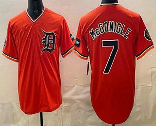 Detroit Tigers #7 Kevin McGonigle Orange Limited Stitched Baseball Jersey - Main View
