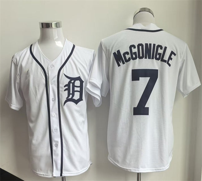 Detroit Tigers #7 Kevin McGonigle White Cool Base Stitched Jersey - Main View