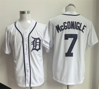 Detroit Tigers #7 Kevin McGonigle White Cool Base Stitched Jersey - Main View