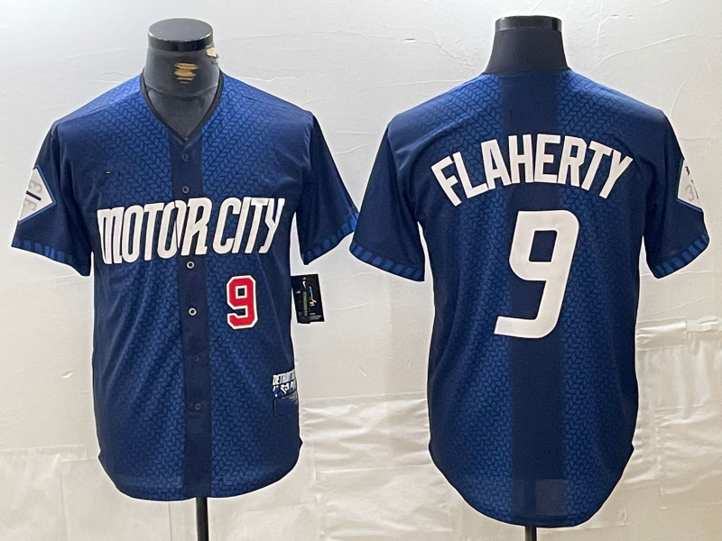Detroit Tigers #9 Jack Flaherty Number 2024 Navy City Connect Cool Base Limited Stitched Baseball Jerseys - Main View