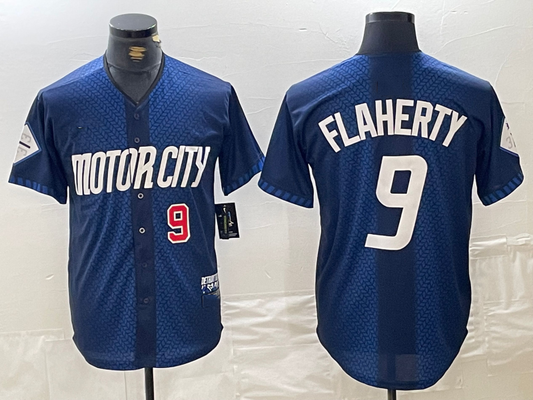 Detroit Tigers #9 Jack Flaherty Number 2024 Navy City Connect Cool Base Limited Stitched Baseball Jerseys - Main View