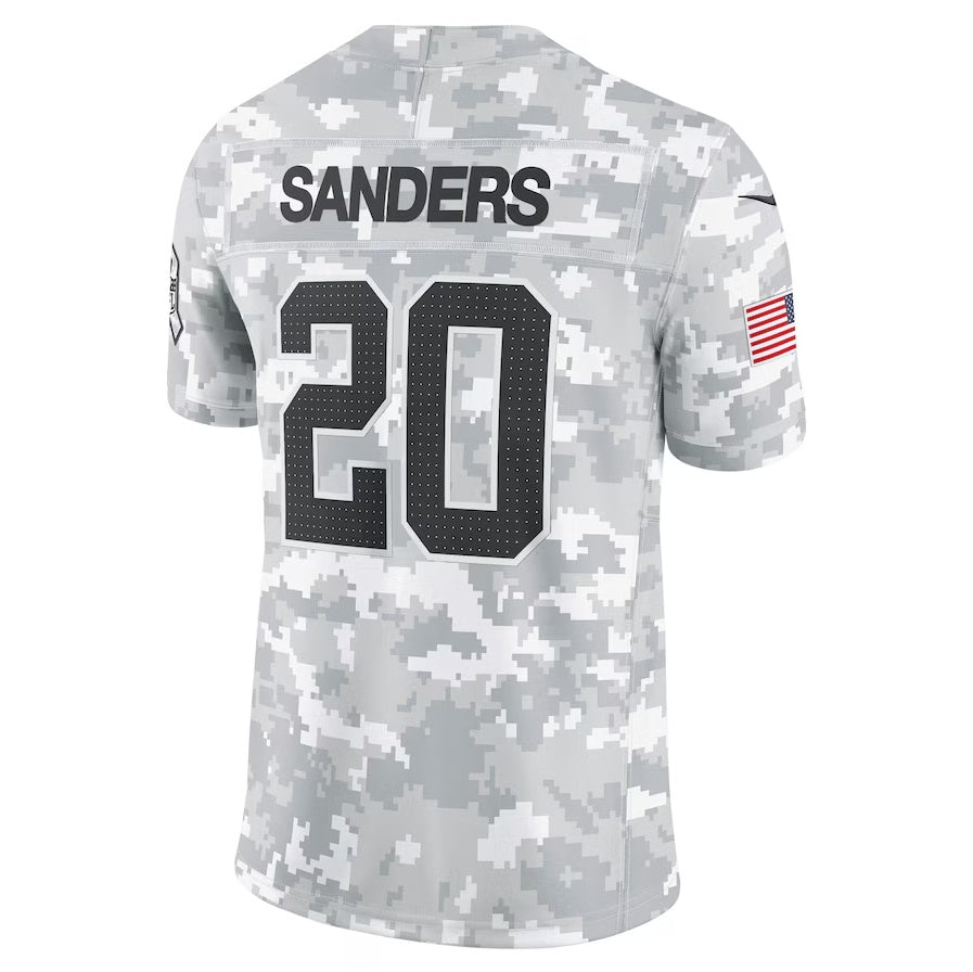 D.Lions #20 Barry Sanders Arctic Camo 2024 Salute to Service Limited Stitched American Football Jerseys - Main View