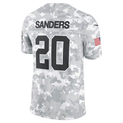 D.Lions #20 Barry Sanders Arctic Camo 2024 Salute to Service Limited Stitched American Football Jerseys - Main View
