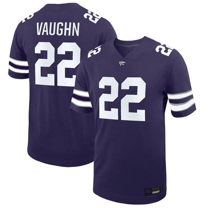 K.State Wildcats #22 Deuce Vaughn NIL Replica Football Jersey Purple Stitched American College Jerseys - Main View