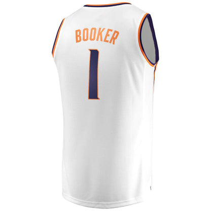 P.Suns #1 Devin Booker Fanatics Branded Fast Break Replica Jersey White  Association Edition Stitched American Basketball Jersey - Main View