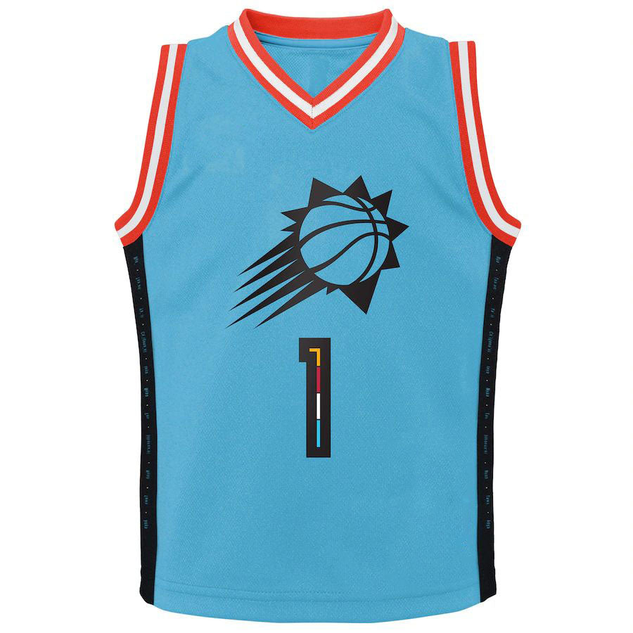 P.Suns #1 Devin Booker Toddler 2022-23 Replica Jersey  City Edition Teal Association Edition Stitched American Basketball Jersey - Main View