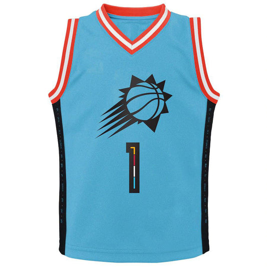 P.Suns #1 Devin Booker Toddler 2022-23 Replica Jersey  City Edition Teal Association Edition Stitched American Basketball Jersey - Main View