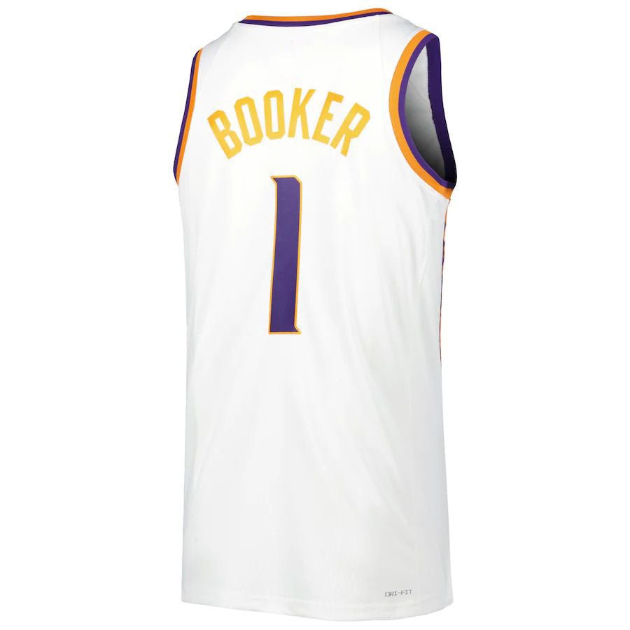 P.Suns #1 Devin Booker Unisex 2022-23 Swingman Jersey White Association Edition Stitched American Basketball Jersey - Main View