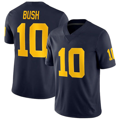 M.Wolverines #10 Devin Bush Jordan Brand Game Jersey Navy Stitched American College Jerseys - Main View
