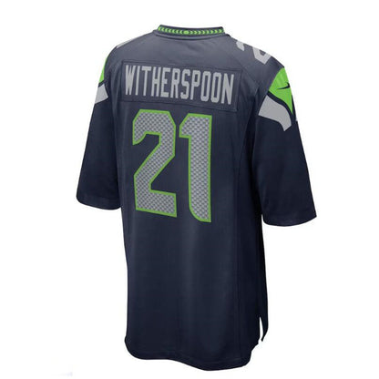 S.Seahawks #21 Devon Witherspoon 2023 Draft First Round Pick Game Jersey - College Navy Stitched American Football Jerseys - Main View