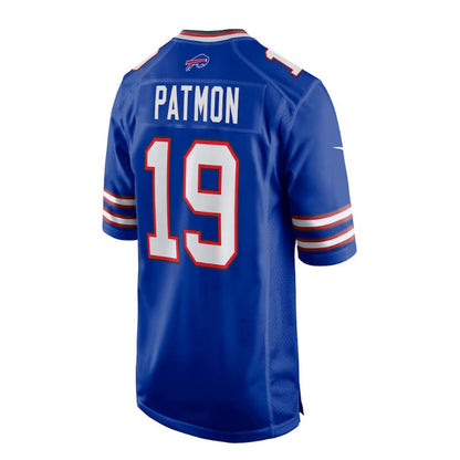 B.Bills #19 Dezmon Patmon Game Player Jersey - Royal Stitched American Football Jerseys - Main View
