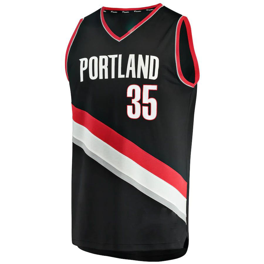 P.Trail Blazers #35 Didi Louzada  Fanatics Branded 2021-22 Fast Break Replica Jersey Icon Edition Black Stitched American Basketball Jersey - Main View