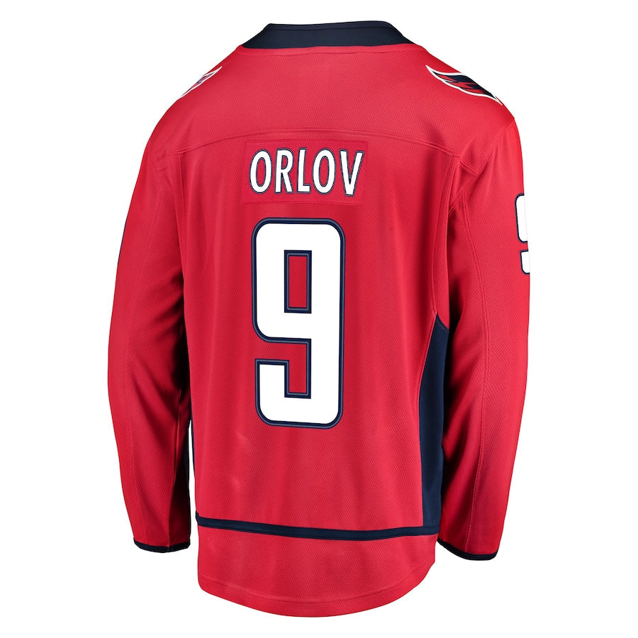 W.Capitals #9 Dmitry Orlov Fanatics Branded Home Breakaway Player Jersey Red Stitched American Hockey Jerseys - Main View