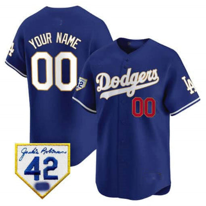 Custom Los Angeles Dodgers 2024 Jackie Robinson Patch Vapor Premier Limited – All Stitched Baseball Jersey view 2