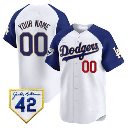 Custom Los Angeles Dodgers 2024 Jackie Robinson Patch Vapor Premier Limited – All Stitched Baseball Jersey view 3