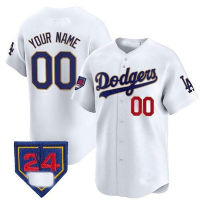 Custom Los Angeles Dodgers 2024 Spring Training Patch Vapor Premier Limited - All Stitched Baseball Jersey