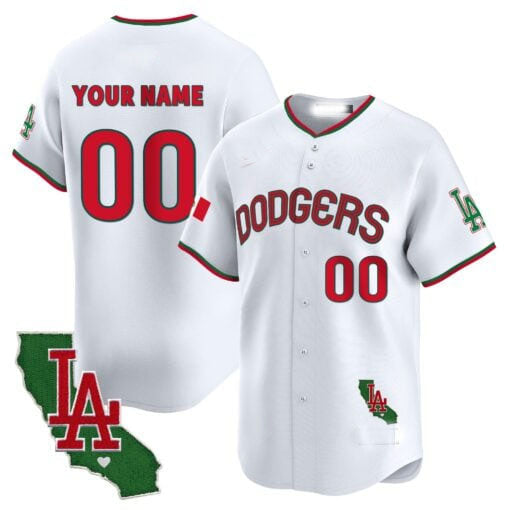 Custom Los Angeles Dodgers Mexico California Patch Vapor Premier Limited V3 – All Stitched Baseball Jersey - Main View