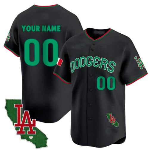 Custom Los Angeles Dodgers Mexico California Patch Vapor Premier Limited V3 – All Stitched Baseball Jersey - Main View