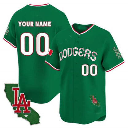 Custom Los Angeles Dodgers Mexico California Patch Vapor Premier Limited V3 – All Stitched Baseball Jersey view 2