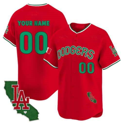 Custom Los Angeles Dodgers Mexico California Patch Vapor Premier Limited V3 – All Stitched Baseball Jersey view 3
