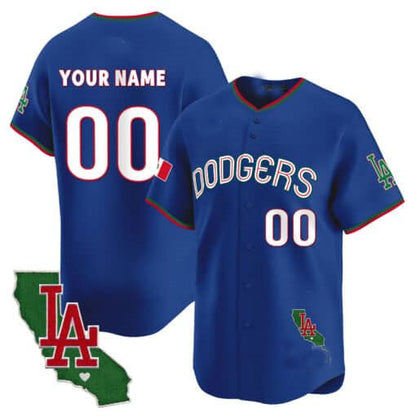 Custom Los Angeles Dodgers Mexico California Patch Vapor Premier Limited V3 – All Stitched Baseball Jersey view 4