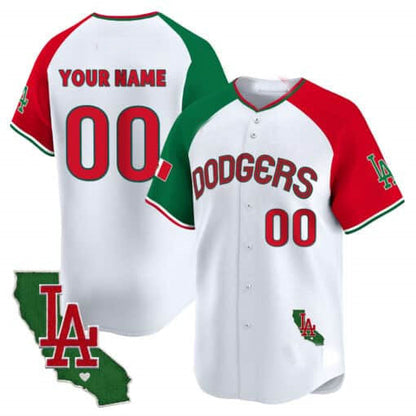 Custom Los Angeles Dodgers Mexico California Patch Vapor Premier Limited V3 – All Stitched Baseball Jersey view 5