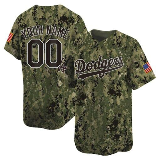 Custom Los Angeles Dodgers USMC Alternate Vapor Premier Limited – All Stitched Baseball Jersey - Main View