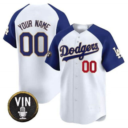 Custom Los Angeles Dodgers Vin Scully Patch Gold Trim Vapor Premier Limited – All Stitched Baseball Jersey view 4