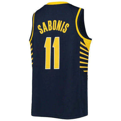 IN.Pacers #11 Domantas Sabonis  2021-22 Diamond Swingman Jersey City Edition Navy Stitched American Basketball Jersey - Main View