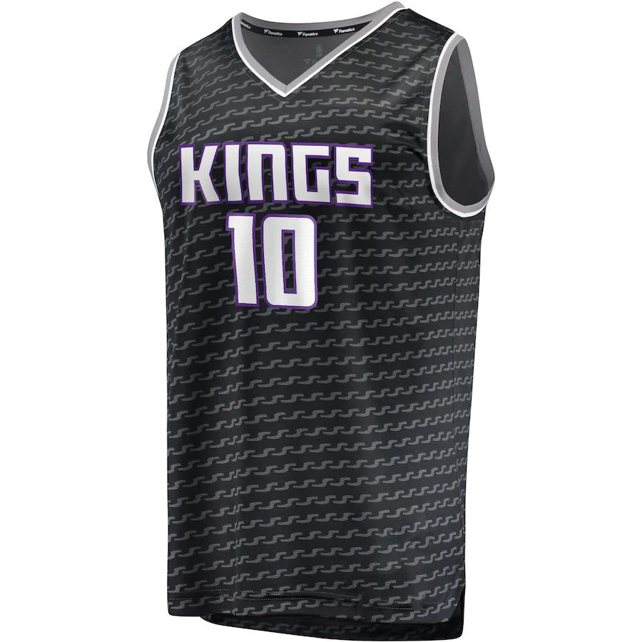 S.Kings #10 Domantas Sabonis Fanatics Branded 202223 Fast Break Replica Jersey Black Statement Edition Stitched American Basketball Jersey - Main View