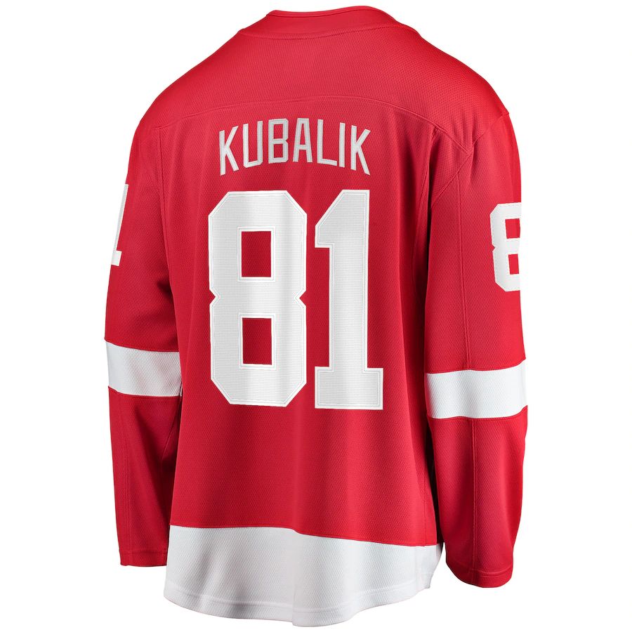 D.Red Wings #81 Dominik Kubalik Fanatics Branded Home Breakaway Player Jersey Red Stitched American Hockey Jerseys - Main View