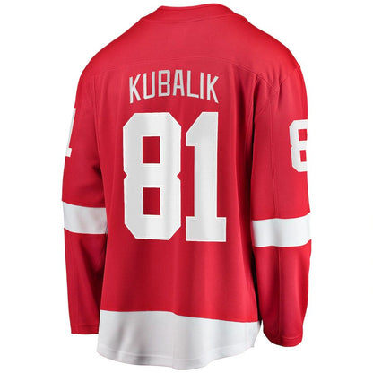 D.Red Wings #81 Dominik Kubalik Fanatics Branded Home Breakaway Player Jersey Red Stitched American Hockey Jerseys - Main View