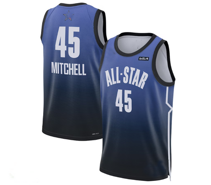 #45 Donovan Mitchell 2023 All-Star Game Swingman Jersey - Blue Stitched American Basketball Jersey - Main View