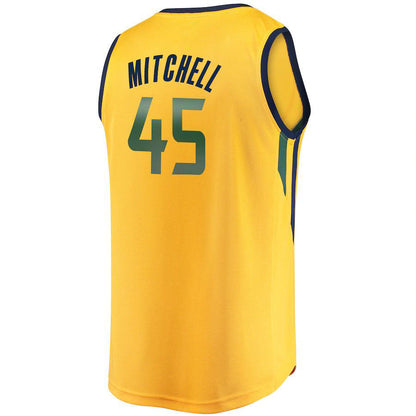 U.Jazz #45 Donovan Mitchell Fanatics Branded Fast Break Replica Jersey Gold Statement Edition Stitched American Basketball Jersey - Main View