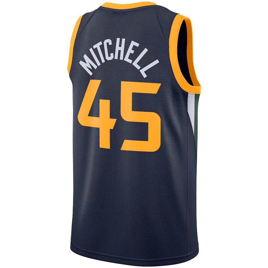 U.Jazz #45 Donovan Mitchell 2020-21 Swingman Jersey  Icon Edition Navy Stitched American Basketball Jersey - Main View