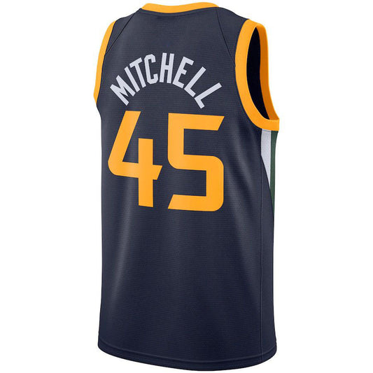 U.Jazz #45 Donovan Mitchell 2020-21 Swingman Jersey  Icon Edition Navy Stitched American Basketball Jersey - Main View