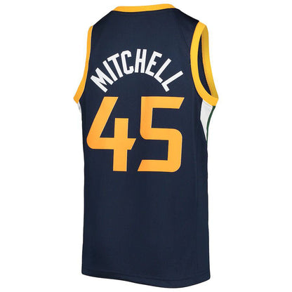 U.Jazz #45 Donovan Mitchell 202122 Diamond Swingman Jersey Icon Edition Navy Stitched American Basketball Jersey - Main View