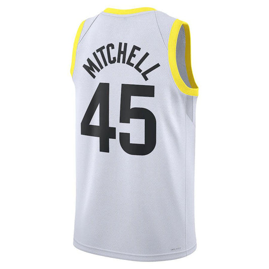 U.Jazz #45 Donovan Mitchell Unisex 2022-23 Swingman Jersey White Association Edition Stitched American Basketball Jersey - Main View