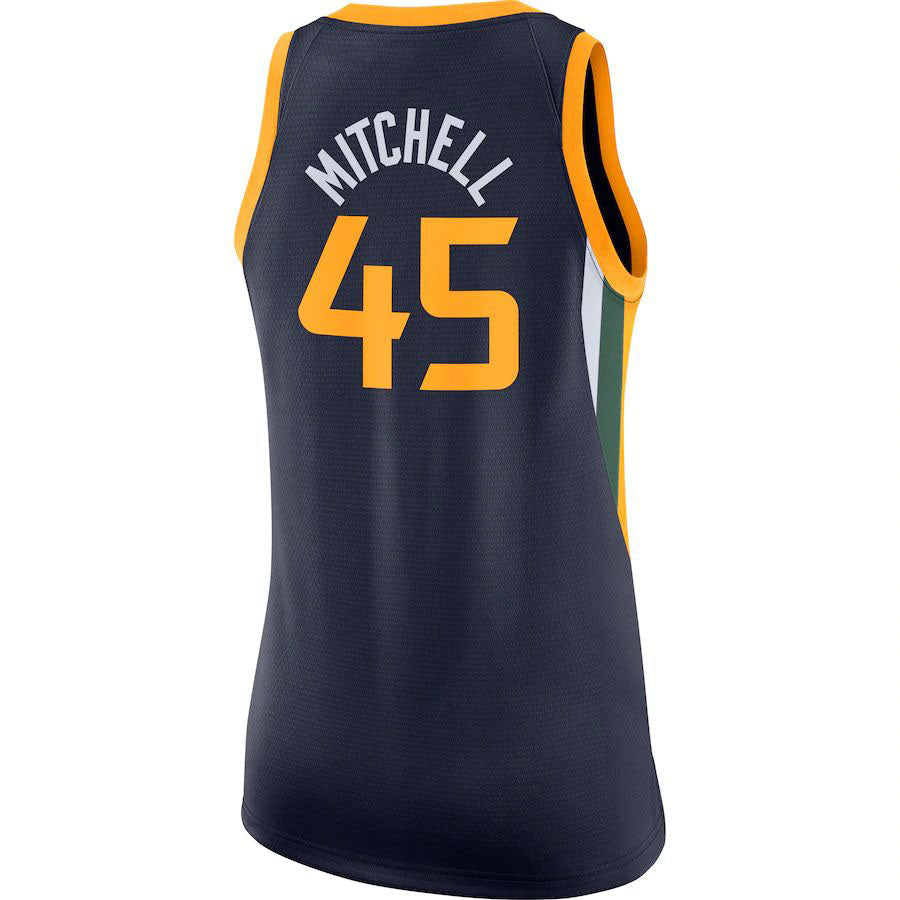 U.Jazz #45 Donovan Mitchell Women's Swingman Jersey Icon Edition Navy Stitched American Basketball Jersey - Main View