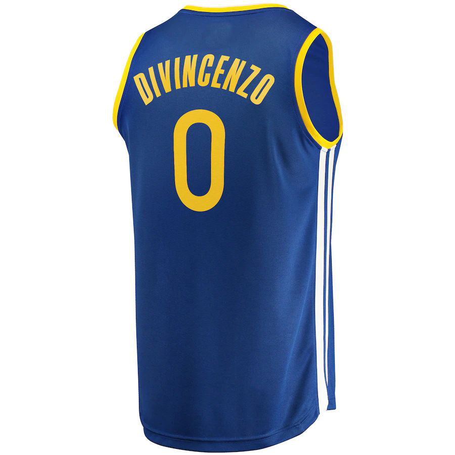 G.State Warriors #0 Donte DiVincenzo Fanatics Branded 2022-23 Fast Break Replica Player Jersey Icon Blue Stitched American Basketball Jersey - Main View