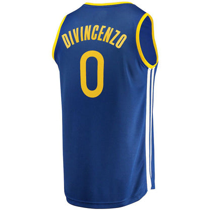 G.State Warriors #0 Donte DiVincenzo Fanatics Branded 2022-23 Fast Break Replica Player Jersey Icon Blue Stitched American Basketball Jersey - Main View